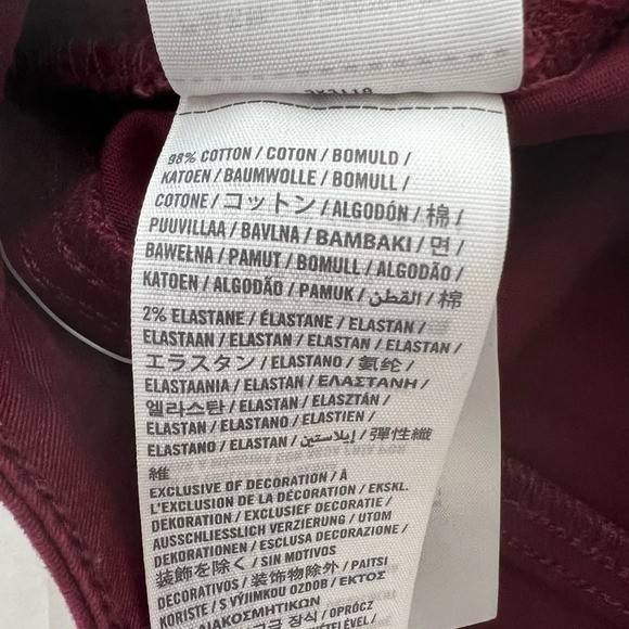 Hollister Womens Jeans Sz 26 Coated Burgundy Red Skinny Waxed NWT - Picture 5 of 6